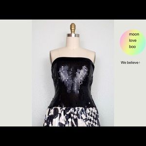 Vintage hand sequined cocktail dress.